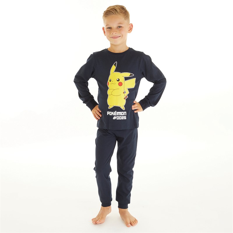 Pokemon Boys Manwar Long Sleeve Pyjama Set Dark Sapphire