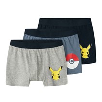 Pokemon Boys Mamare Three Pack Boxers Dark Sapphire/Grey Melange/China Blue