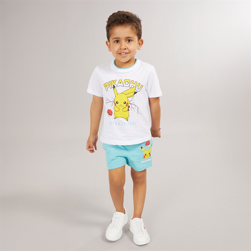Pokemon Boys T-Shirt And Shorts Co-Ord White