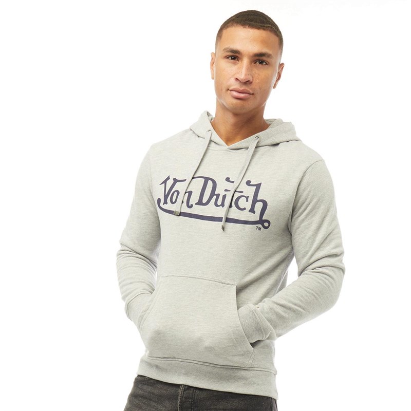 Von Dutch Mens Resistance Hoodie Grey Marl