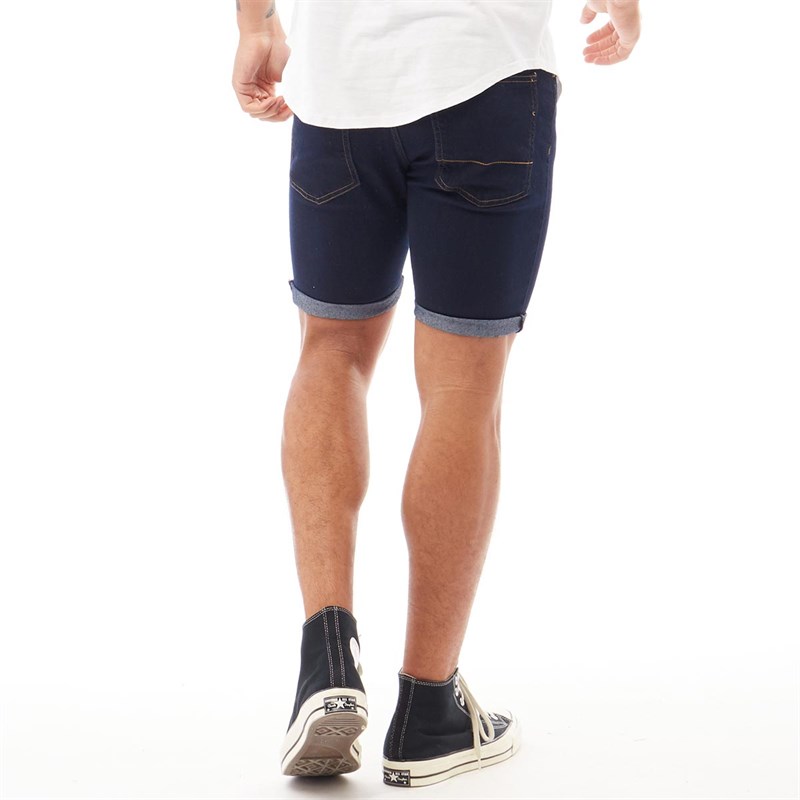 Von Dutch Mens V-Hypnos Denim Shorts Dark Blue
