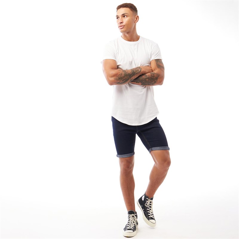 Von Dutch Mens V-Hypnos Denim Shorts Dark Blue