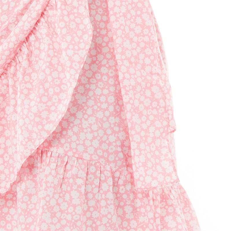 Vero Moda Womens Henna Wrap Frill Dress Geranium Pink