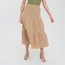 Vero Moda Dame Vmnatali HW Calf Wvn Nederdele Lys Brun