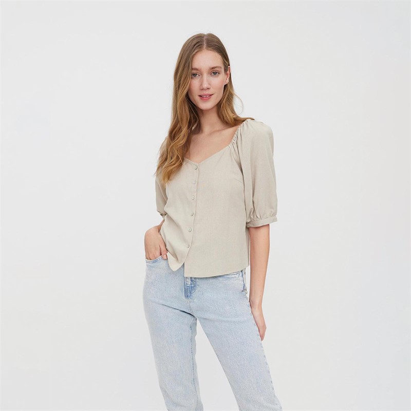 Vero Moda Dame Vmjesmilo 2/4 WVN GA Overdele Lys Grå