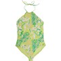 Vero Moda Womens Diane Curve Swimsuit Limeade AOP
