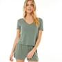 Vero Moda Womens Gemma Short Sleeve Top And Shorts Set Laurel Wreath