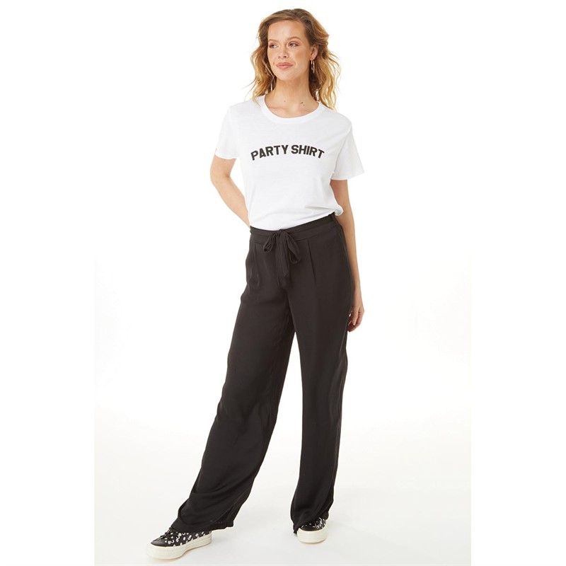 Vero Moda Womens Ony Tie Waist Trousers Black