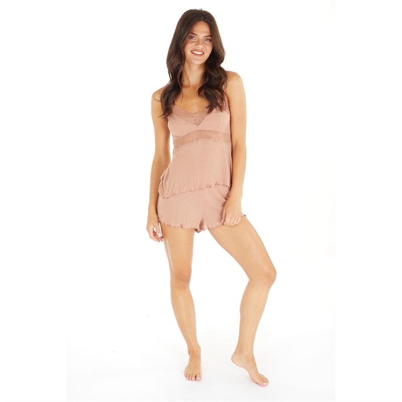 Vero Moda Womens Kella Nightwear Set Café Au Lait