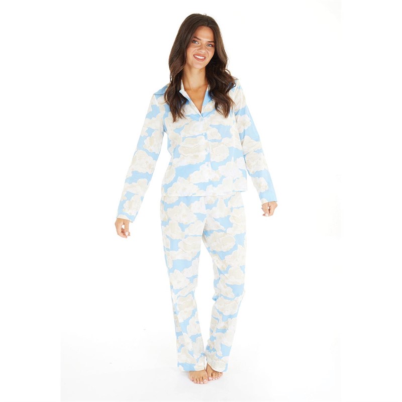 Vero Moda Womens Winnie Nightwear Set Blue Bell AOP