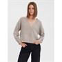 Vero Moda Dame Doffy V-hals Knappet Strikket Cardigan Sepia Farve