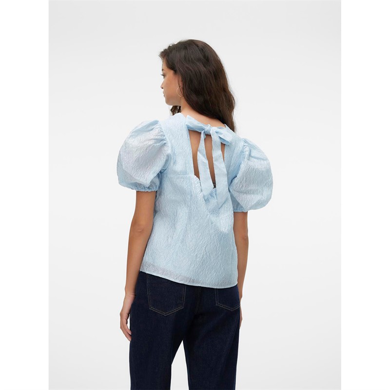 Vero Moda Womens Nynne Open Back Top Delicate Blue