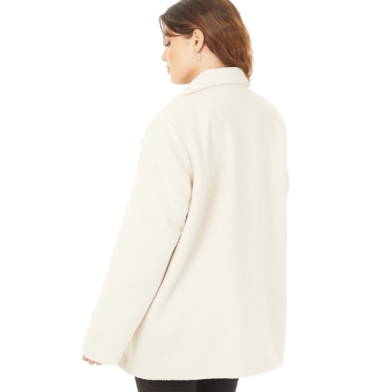 Vero Moda Womens Double Breasted Grandad Coat Cream