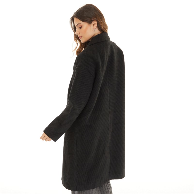 Vero Moda Womens Double Breasted Oversized Formal Coat Black