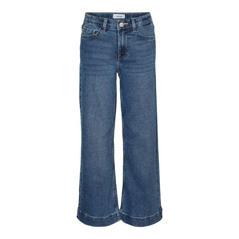 Vero Moda Jean large à fleurs Fille Bleu denim moyen