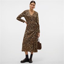 Vero Moda Womens Verena Wrap Dress Tigers Eye