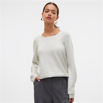 Vero Moda Damen Doofy O-Ausschnitt Pullover Schneeweiß