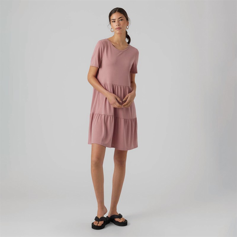 Vero Moda Filli Calia sukienka mini z krótkim rękawem dla niej kolor Nostalgia Rose - Rozmiar 40