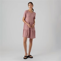 Vero Moda Damen Filli Calia Kurzarm Mini Kleid Nostalgia Rose