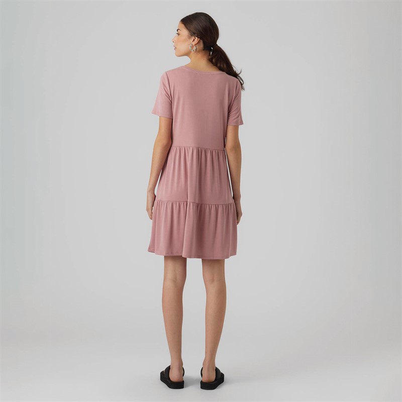 Vero Moda Dame Filli Calia Kortærmet Mini Kjole Nostalgi Rose