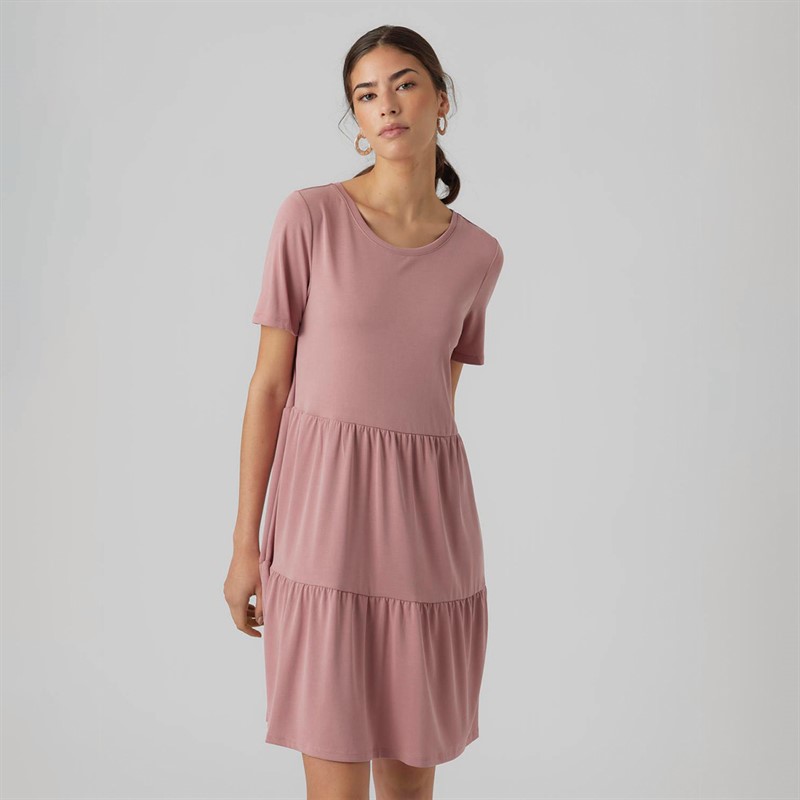 Vero Moda Dame Filli Calia Kortærmet Mini Kjole Nostalgi Rose