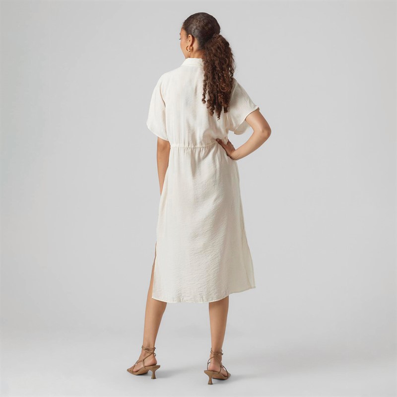 Vero Moda Dame Iris Kortærmet Skjorte Kjole Pearled Ivory