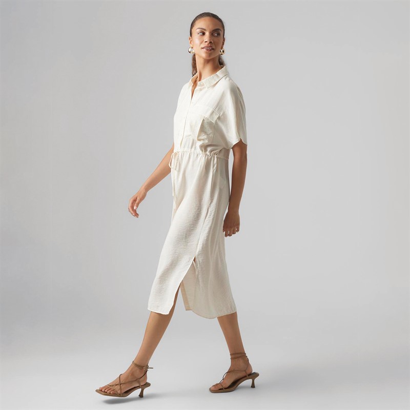 Vero Moda Dame Iris Kortærmet Skjorte Kjole Pearled Ivory