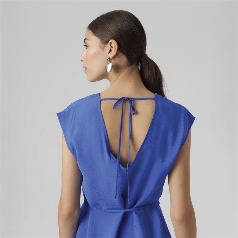 Vero Moda Dame Iris V-udskæring Mini Kjole Blændende Blå