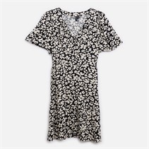 Vero Moda Damen Alba Kurzarm Kurzes Kleid Schwarz Sussie
