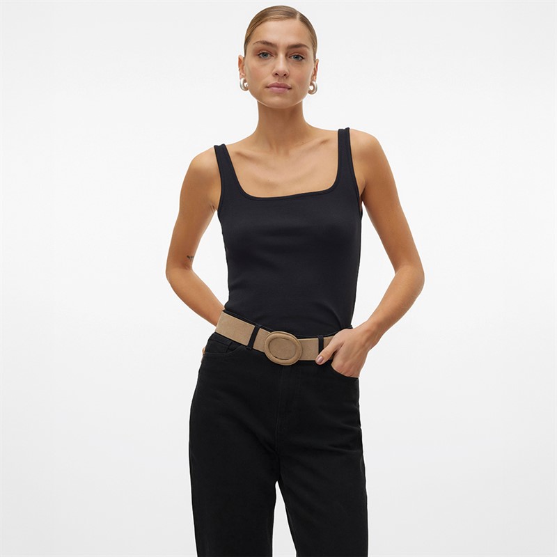 Vero Moda Haut à Encolure Carrée Femme Chloe Noir - Taille 42