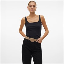 Vero Moda Damen Chloe Top mit eckigem Ausschnitt Schwarz