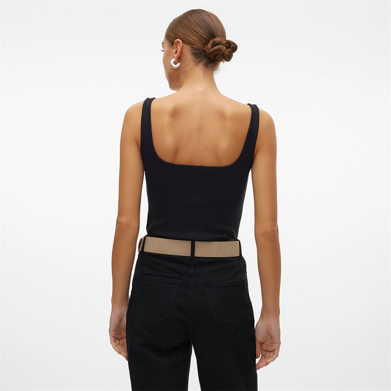 Vero Moda Dame Chloe Firkantet Hals Top Sort