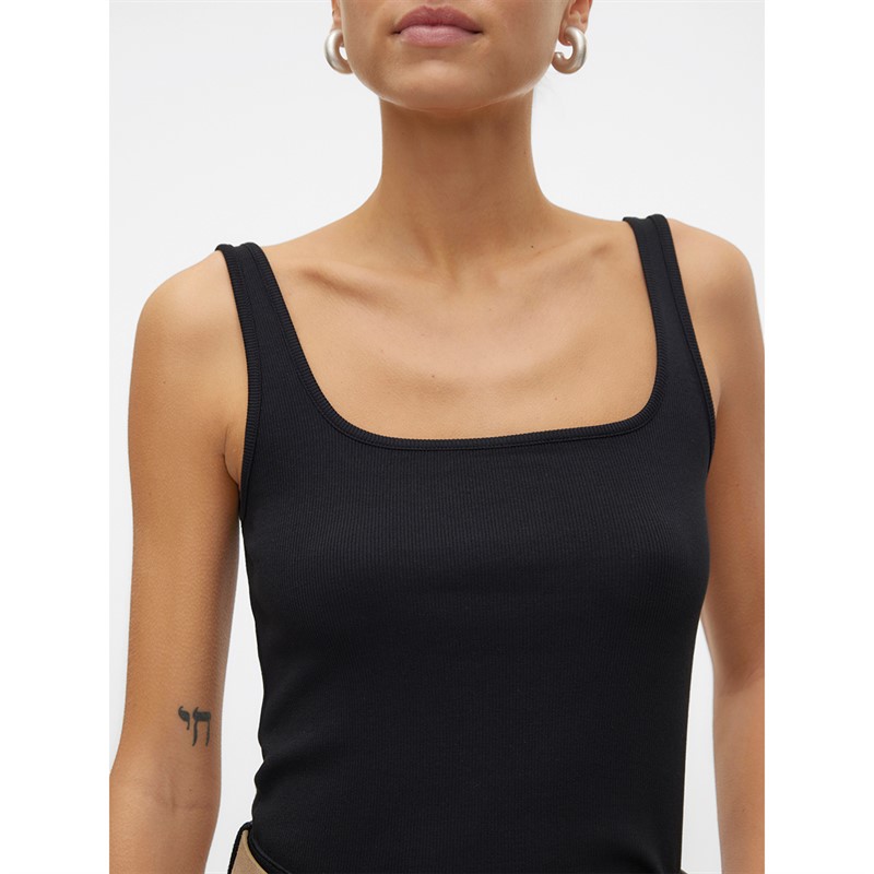 Vero Moda Dame Chloe Firkantet Hals Top Sort