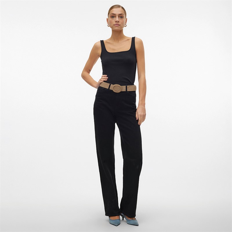 Vero Moda Dame Chloe Firkantet Hals Top Sort