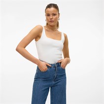 Vero Moda Chloe top z kwadratowym dekoltem dla niej kolor śnieżnobiały