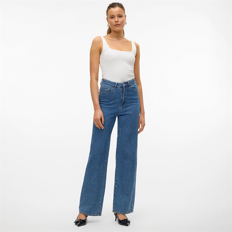 Vero Moda Dames Chloe Vierkante Hals Top Sneeuwwit