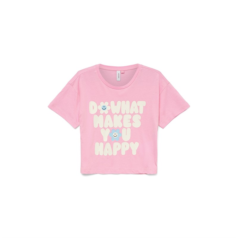Vero Moda Piger Feel Cropped Boxy T-Shirt Bonbon Do What M- Bonbon