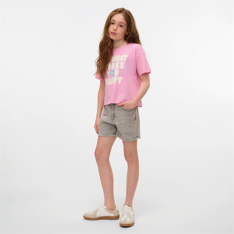 Vero Moda Piger Feel Cropped Boxy T-Shirt Bonbon Do What M- Bonbon
