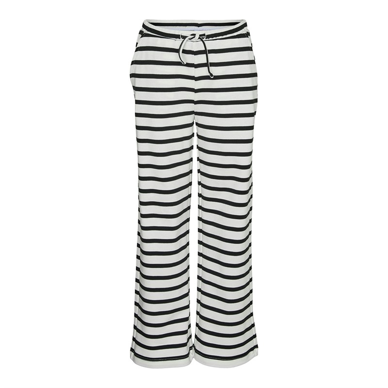 Vero Moda Piger Tala Stribe Brede Bukser Snow Hvid Sort