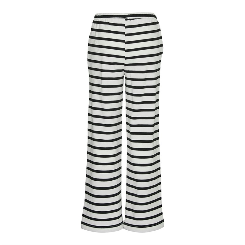 Vero Moda Piger Tala Stribe Brede Bukser Snow Hvid Sort