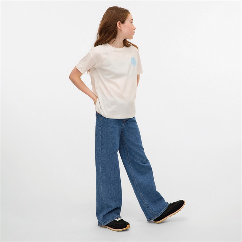 Vero Moda Piger Tessa Hr Wide Jeans Medium Blå Denim Vask