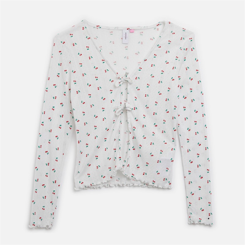 Vero Moda Piger Marie Cardigan Sne Hvid Jordbær