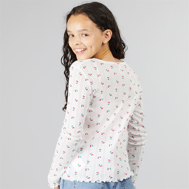 Vero Moda Cardigan Marie Fille Blanc Neige Fraise
