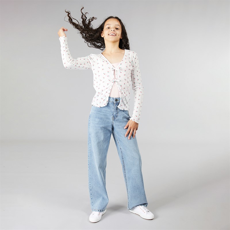 Vero Moda Cardigan Marie Fille Blanc Neige Fraise
