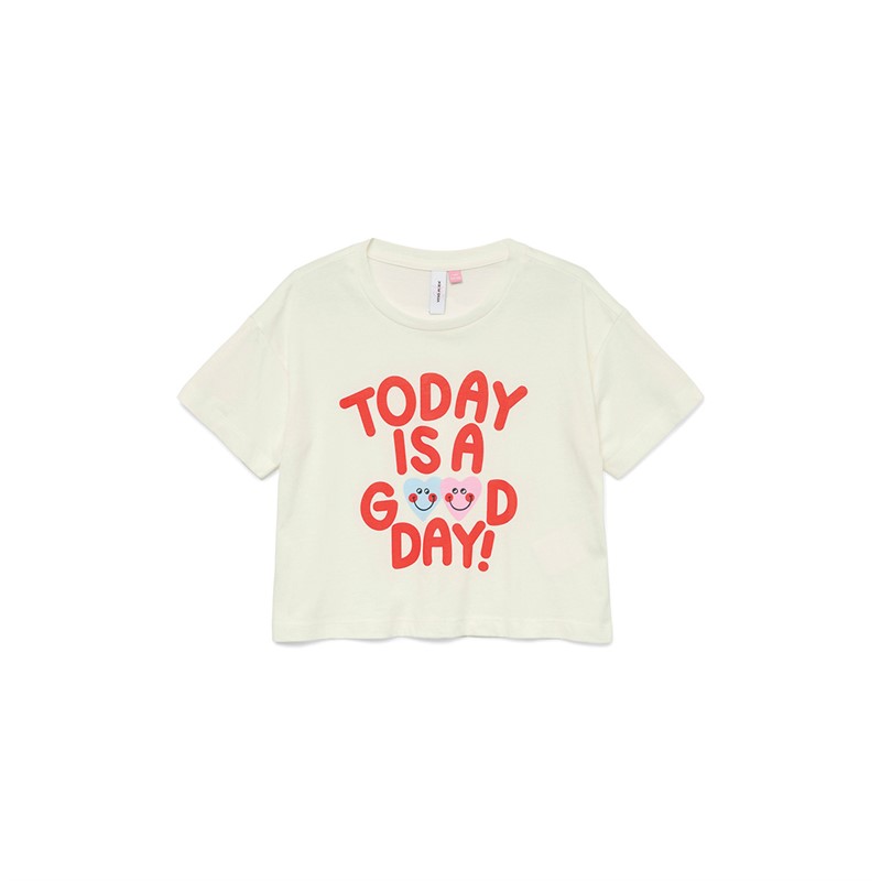 Vero Moda Piger Feel Cropped Boxy T-Shirt Bonbon Do What M-Snow White Toda