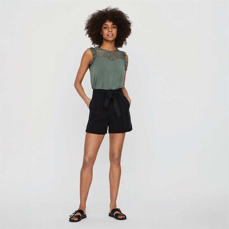 Vero Moda Womens Mia High Rise Loose Summer Shorts Black