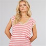 Vero Moda Womens Baldo Stripe V-Neck Top Dubarry Stripe/Navy Stripe