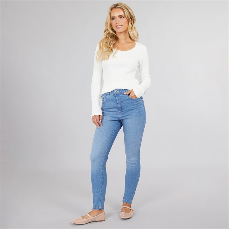 Vero Moda Womens Sof High Rise Skinny Jeans Light Blue Denim