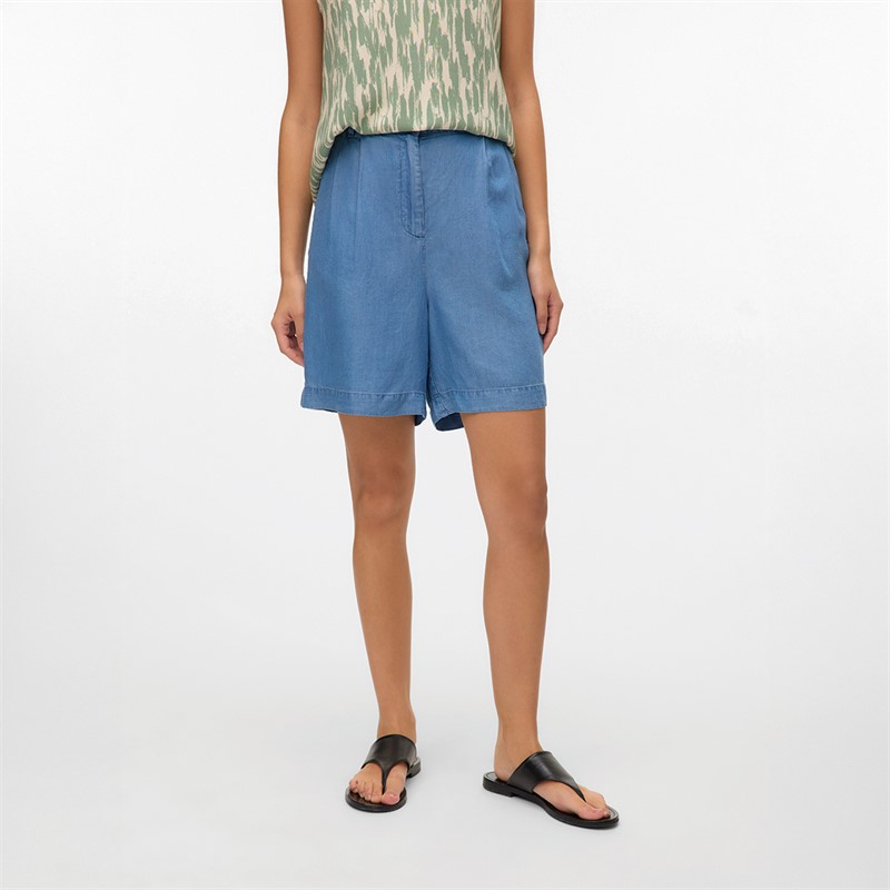Vero Moda Womens Fleur Bermuda Shorts Medium Blue Denim - Size M