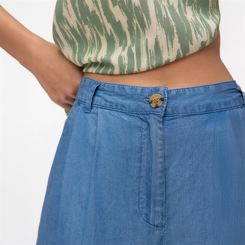 Vero Moda Womens Fleur Bermuda Shorts Medium Blue Denim
